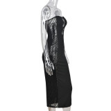 Mesh See Through Tube Top Maxi Dress GNZD-8512DF