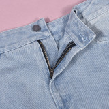 Fashion Slit Tassel Denim Half-body Skirt GNZD-9488DD
