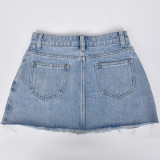 Denim Gross Embroider Half-body Skirt GNZD-8851PD