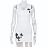 Hollow Out Sexy V Neck Mini Dress GNZD-8425DN