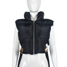 Zipper Stand Collar Bandage Vest Coat GNZD-9620TD