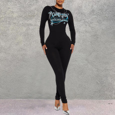 Fashion Print Long Sleeve Jumpsuit GNZD-7979JG