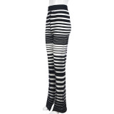 Stripe See Through Micro Flare Pants GNZD-9576PD