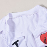 Print Tie Up V Neck T Shirt GNZD-7950TG