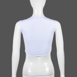 Print Tie Up V Neck T Shirt GNZD-7950TG