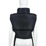 Zipper Stand Collar Bandage Vest Coat GNZD-9620TD