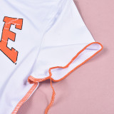 Tassel Short Sleeve Letter Print T Shirt GNZD-9600TD