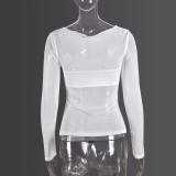 Mesh See Through Wrap Chest T Shirt GNZD-9675TD