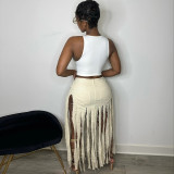 Fashion Hollow Out Tassel Long Skirt GNZD-9378SD