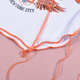 Tassel Short Sleeve Letter Print T Shirt GNZD-9600TD