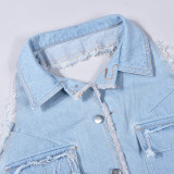 Sexy Halter Tie Up Denim Vest GNZD-9492TD