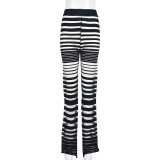 Stripe See Through Micro Flare Pants GNZD-9576PD