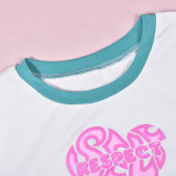 Print Short Sleeve Tight Short T Shirt GNZD-7889TG