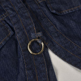 Half Sleeve Lapel Denim Short Coat GNZD-9761TD
