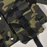 Tie Up High Collar Camouflage Coat GNZD-7831TG