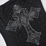 Sexy Hot Drill Print Split Tube Top Dress GNZD-8812DD