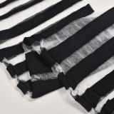 Stripe See Through Micro Flare Pants GNZD-9576PD
