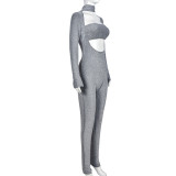 Long Sleeve Hollow Out Jumpsuit GNZD-9624JD