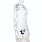 Hollow Out Sexy V Neck Mini Dress GNZD-8425DN
