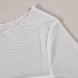 Mesh See Through Wrap Chest T Shirt GNZD-9675TD