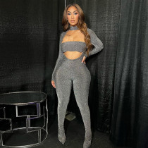 Long Sleeve Hollow Out Jumpsuit GNZD-9624JD