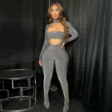 Long Sleeve Hollow Out Jumpsuit GNZD-9624JD
