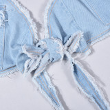 Sexy Halter Tie Up Denim Vest GNZD-9492TD
