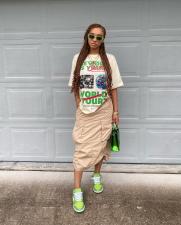 Print Loose Short Sleeve T Shirt GXJL-90901