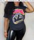 Letter Print Casual Loose T Shirt GXJL-40095