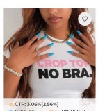Letter Print Short Sleeve T Shirt GXJL-20003
