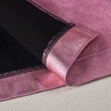 Patchwork Split PU Leather Half-body Skirt GFRT-7662