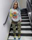 O Neck Print Long Sleeve Sweatshirt GXJL-23