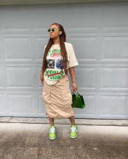 Print Loose Short Sleeve T Shirt GXJL-90901
