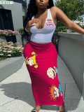 Cartoon Print Vest And Skirt Two Piece Set GXJL-026