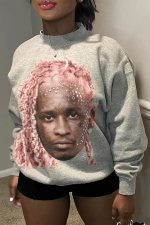 Fashion Long Sleeve Avatar Print Sweatshirt GXJL-0005