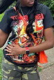 Fashion Print Short Sleeve T Shirt GXJL-90071
