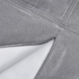 Patchwork Split PU Leather Half-body Skirt GFRT-7662