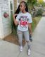Letter Print O Neck T Shirt GXJL-40084