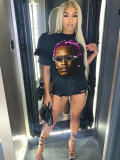 Fashion Print O Neck T Shirt GXJL-40083