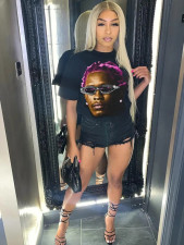 Fashion Print O Neck T Shirt GXJL-40083