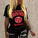 O Neck Letter Print T Shirt GXJL-90070 