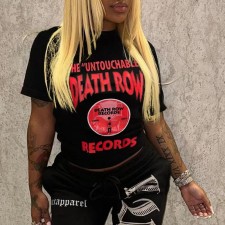 O Neck Letter Print T Shirt GXJL-90070 