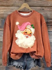 Christmas print Long Sleeve Sweatshirt GXJL-00029