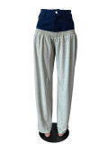 Denim Patchwork Loose Casual Pants MEM-88542