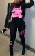 Long Sleeve Letter Print Jumpsuit GXJL-2017