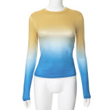 Solid Long Sleeve O Neck T Shirt GSZM-M22TP636