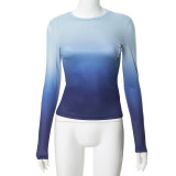 Solid Long Sleeve O Neck T Shirt GSZM-M22TP636