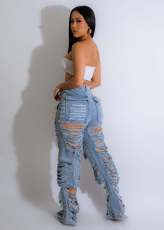 Sexy Holes Washed Slim Jeans CM-8700