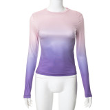 Solid Long Sleeve O Neck T Shirt GSZM-M22TP636