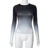 Solid Long Sleeve O Neck T Shirt GSZM-M22TP636